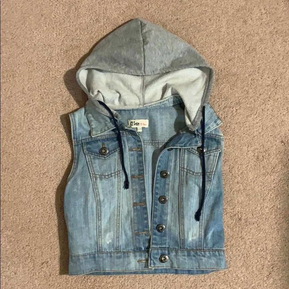 Jean vest hoodie